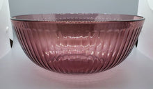 Load image into Gallery viewer, Large Purple Glass Serving Bowl, Ribbed Design