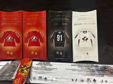Load image into Gallery viewer, McDonalds 2006 Team Canada Hockey Mini Jerseys and display stands Set of 6