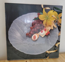 Load image into Gallery viewer, 1980's Frosted Glass Serving Platter, in box