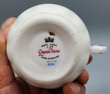 Load image into Gallery viewer, Queen Anne Bone China Tea Cup & Saucer - Rose Border