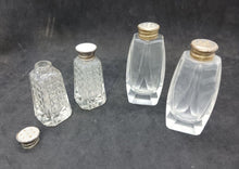 Load image into Gallery viewer, Crystal Glass Salt & Pepper Shakers STERLING TOPS 2 pairs Lot #09