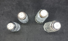 Load image into Gallery viewer, Crystal Glass Salt & Pepper Shakers STERLING TOPS 2 pairs Lot #10