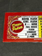 Load image into Gallery viewer, Slot Machine Glass Covers, Draw Poker, Excellent condition