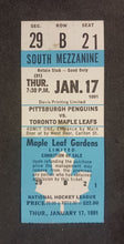 Load image into Gallery viewer, 1991 Maple Leafs vs Penguins Tickets Stub