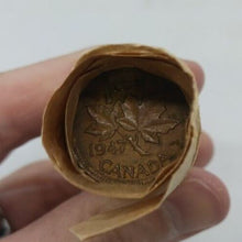 Load image into Gallery viewer, 1947 Canadian Pennies (50 coins per roll) 2 Rolls