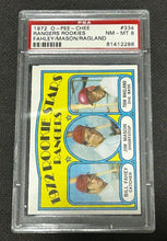 Load image into Gallery viewer, 1972 O-PEE-CHEE Rangers Rookies FAHLEY/MASON/RAGLAND #334 PSA NM-MT 8 81412288