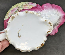Load image into Gallery viewer, Victorian Porcelain Shaving Scuttle Mug - Green & Pink With Rose Detail