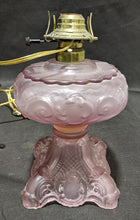 Load image into Gallery viewer, Vintage Pink Depression Glass Electrified Oil Lamp - No Chimney