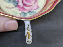 Load image into Gallery viewer, Double Warrant PARAGON Red, Gold & Large Cabbage Rose Teacup & Saucer J6905/2