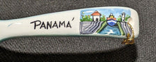 Load image into Gallery viewer, Porcelain "Panama" Souvenir Spoon - Painted Canal Design on Handle