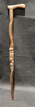 Load image into Gallery viewer, Wooden Cane / Walking Stick - Carved Face In Middle - 35" - No Tip