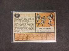 Load image into Gallery viewer, 2011 Topps Heritage 50th Anniversary 1962 Buybacks Ernie Bowman #231 Brown BackA