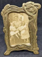 Load image into Gallery viewer, 2 x Early 1900's France Art Nouveau Brass Picture Frames - 3" x 2"