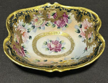 Load image into Gallery viewer, Nippon Japan Gold Moriagi Footed Rose Bowl Green Mark
