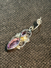 Load image into Gallery viewer, Amethyst Dangly Sterling Silver Earrings made in Nepal