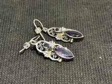Load image into Gallery viewer, Amethyst Dangly Sterling Silver Earrings made in Nepal