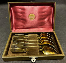 Load image into Gallery viewer, 1930' Russian 875 Silver Niello Spoon Set, Gold Wash, EX+