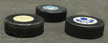 Load image into Gallery viewer, NHL Hockey Viceroy Maple Leaf's 2 game pucks and Trench Maple Leaf's, EX+