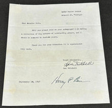 Load image into Gallery viewer, 1948 Signed/ Autograph Letter of Harry P Cain Senator of Washington DC, EX