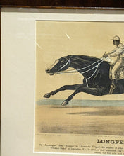 Load image into Gallery viewer, Framed Coloured Lithograph - "Longfellow" - 1870's Race Horse - King of the Turf