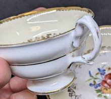 Load image into Gallery viewer, Grosvenor Fine Bone China Tea Cup & Saucer - Soft Yellow With Floral Bouquet