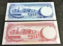 Load image into Gallery viewer, 1973 Central Bank of Barbados $1 & $2 Bank Notes