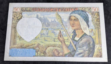 Load image into Gallery viewer, 1941 Bank of (Banque De) France 50 Francs Bank Note