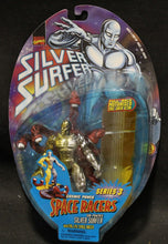 Load image into Gallery viewer, 1998 Toy Biz Sun-Powered Silver Surfer Cosmic Power Space Racers Series 3, MOC