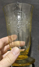 Load image into Gallery viewer, Vintage Yellow Depression Glass Grape & Vine Etched Water / Juice Glass