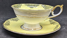 Load image into Gallery viewer, Royal Bayreuth Bavaria Bone China Bright Yellow & Black Roses Cup & Saucer