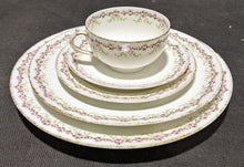 Load image into Gallery viewer, Vintage Limoges Haviland 5 Pc. Place Setting - Small Rose Border