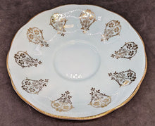 Load image into Gallery viewer, Vintage Queen Anne Bone China Tea Cup & Saucer - Teal Blue & Gold Detail