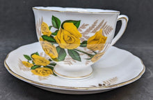 Load image into Gallery viewer, Vintage Royal Vale Bone China Tea Cup & Saucer - Yellow Roses