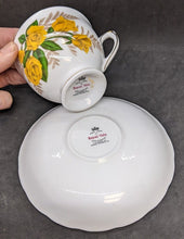 Load image into Gallery viewer, Vintage Royal Vale Bone China Tea Cup & Saucer - Yellow Roses