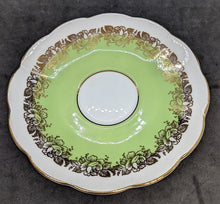 Load image into Gallery viewer, Elizabethan Fine Bone China Tea Cup & Saucer by Taylor & Kent - Green & Gold