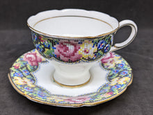 Load image into Gallery viewer, Vintage Double Mark Paragon Fine Bone China Petit Point Demitasse Cup & Saucer