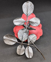 Load image into Gallery viewer, Bone China & Bronzed Metal Ornamental Red Rose by Royal Worcester