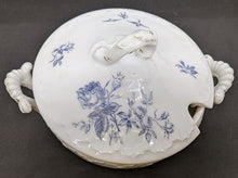 Load image into Gallery viewer, Porcelain Sugar Bowl With Etched Rose Flower & Bird Designs