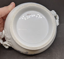 Load image into Gallery viewer, Porcelain Sugar Bowl With Etched Rose Flower & Bird Designs