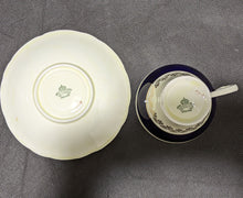 Load image into Gallery viewer, Aynsley Bone china Tea Cup and Saucer Cobalt Blue, Cream & Gold