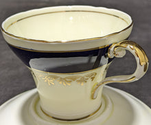 Load image into Gallery viewer, Aynsley Bone china Tea Cup and Saucer Cobalt Blue, Cream & Gold