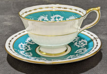 Load image into Gallery viewer, Aynsley Teal Green Tea Cup & Saucer