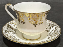 Load image into Gallery viewer, Paragon Fine Bone China Teacup & Saucer - White & Gold