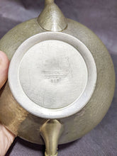 Load image into Gallery viewer, Real English Pewter Tea Pot, Cream & Sugar Set - Hammered Detail