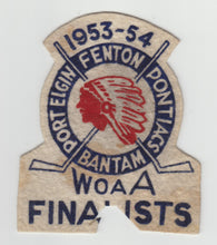 Load image into Gallery viewer, 1953-54 Fenton Pontiacs Port Elgin Felt Hockey Patch Bantam WOAA Finalists