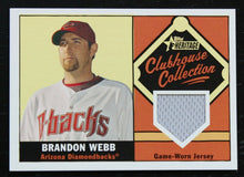 Load image into Gallery viewer, 2010 Topps Heritage Clubhouse Collection Brandon Webb Relic Card
