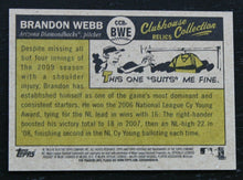 Load image into Gallery viewer, 2010 Topps Heritage Clubhouse Collection Brandon Webb Relic Card
