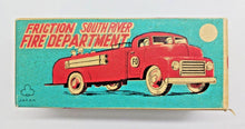 Load image into Gallery viewer, 1950&#39;s Japan Friction Fire Truck, South River Fire Department - Mint in box
