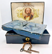 Load image into Gallery viewer, 1905 Lord Tennyson Cigar Cash Box Rare with Keys &amp; Tray (Davis &amp; Sons, Montreal)
