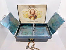 Load image into Gallery viewer, 1905 Lord Tennyson Cigar Cash Box Rare with Keys &amp; Tray (Davis &amp; Sons, Montreal)

